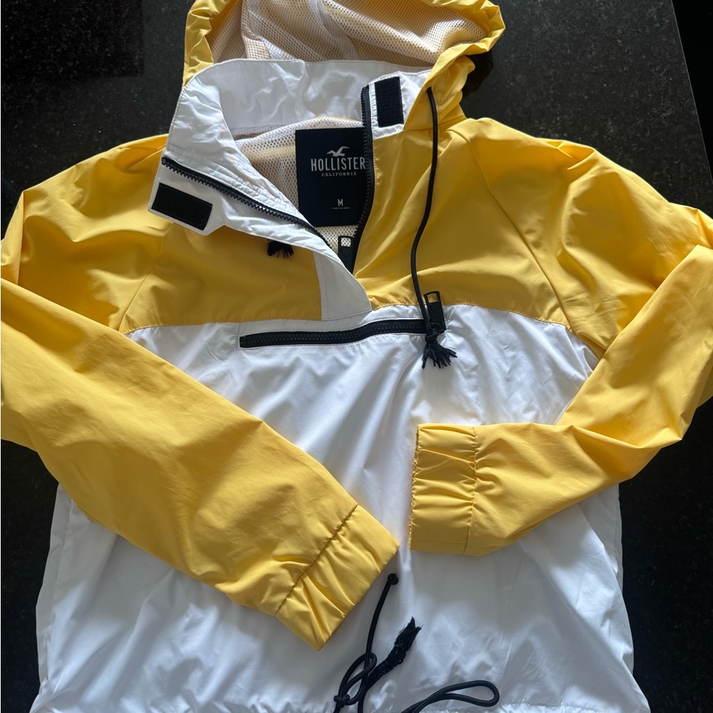 Hollister Yellow and White windbreaker